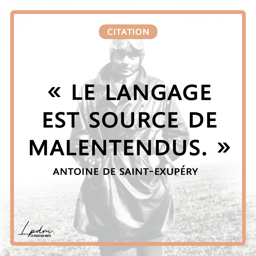 Citation du jour : le langage est source de malentendus