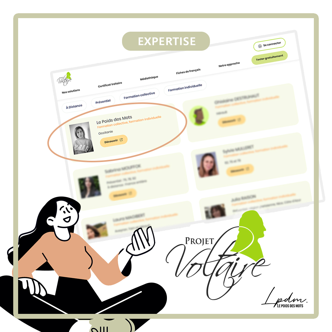 Formatrice référencée sur Projet Voltaire