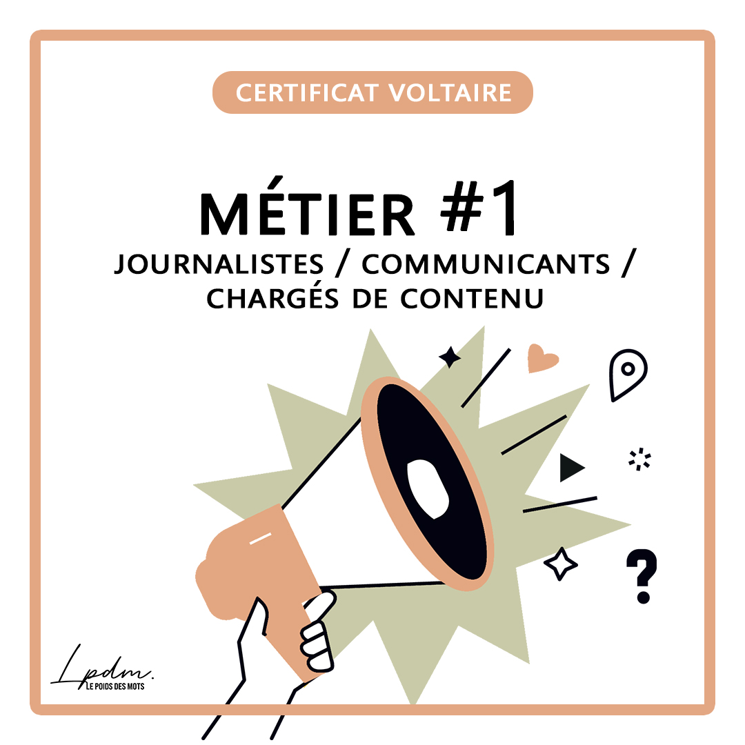 Métier n°1 : journalistes / communicants / chargés de contenu